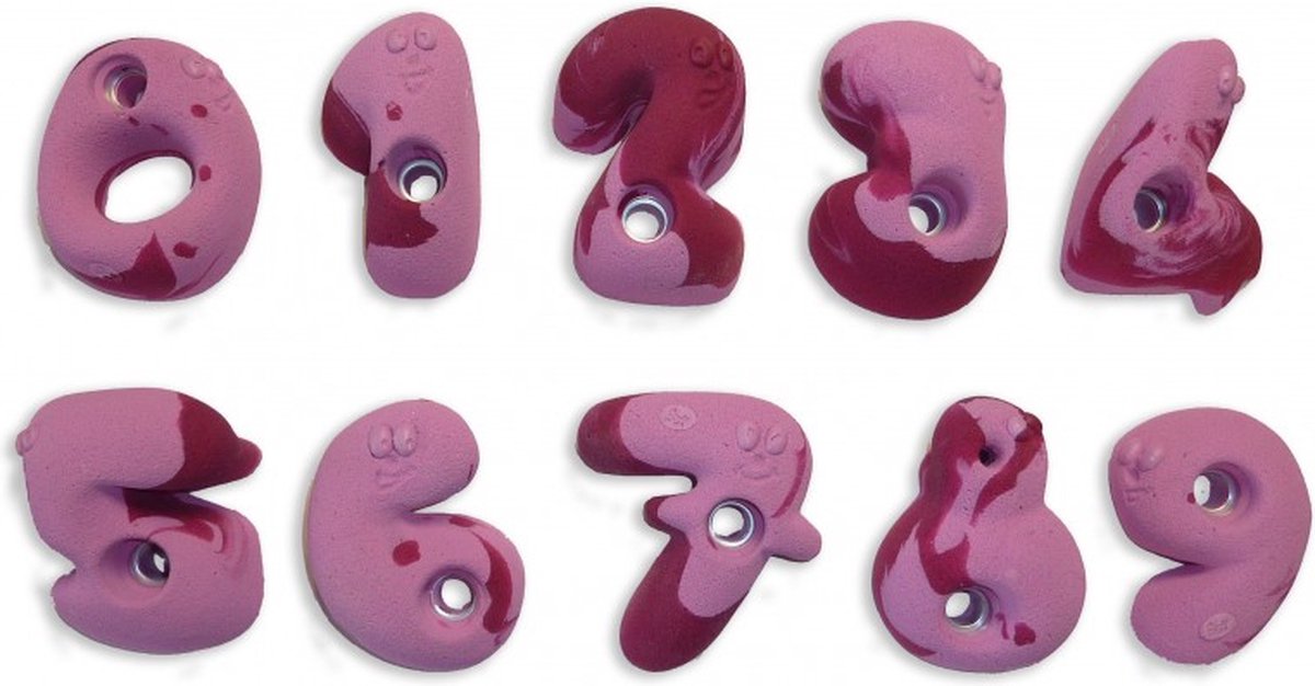 klimgrepen serie nummers, set van 10 - Zwart